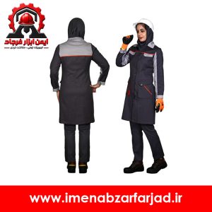 لباس کار زنانه مهندسی طرح بوفالو رنگ طوسی