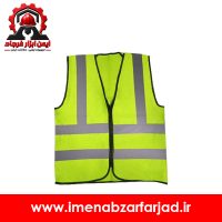 جلیقه شبرنگ دار زیپ دار پارچه ای