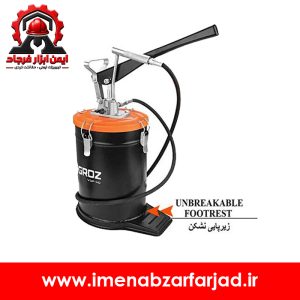 گریس پمپ دستی سطلی 8 کیلوگرم چرخدار گروز مدل VGP/HD-8