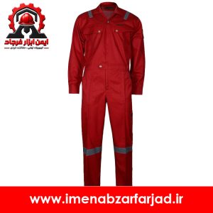 لباس جوشکاری یکسره (بیلرسوت) سیلور قرمز با شبرنگ