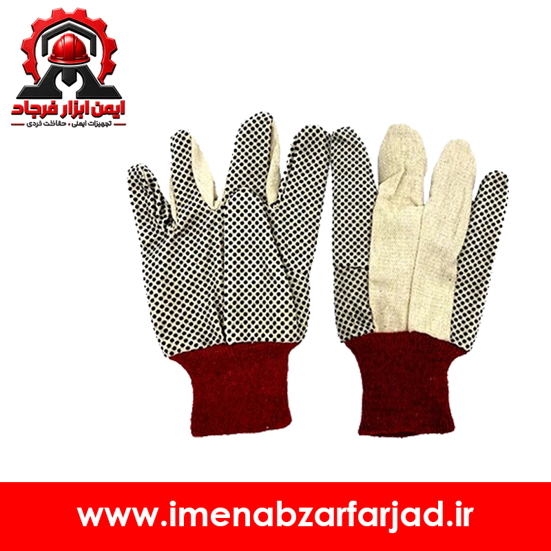 دستکش ایمنی کتان خالدار ۱۴ اونس