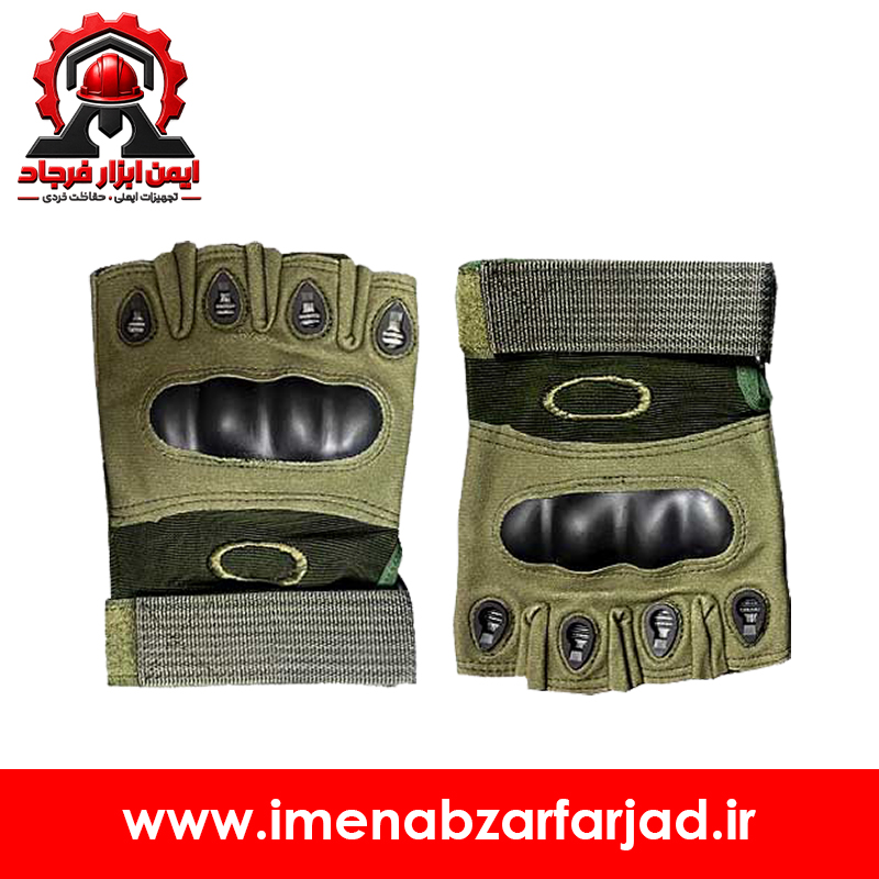 دستکش نیم انگشتی تاکتیکال ضد ضربه مردانه