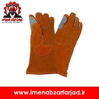 دستکش جوشکاری چرمی سیم دوز طرح آمریکایی