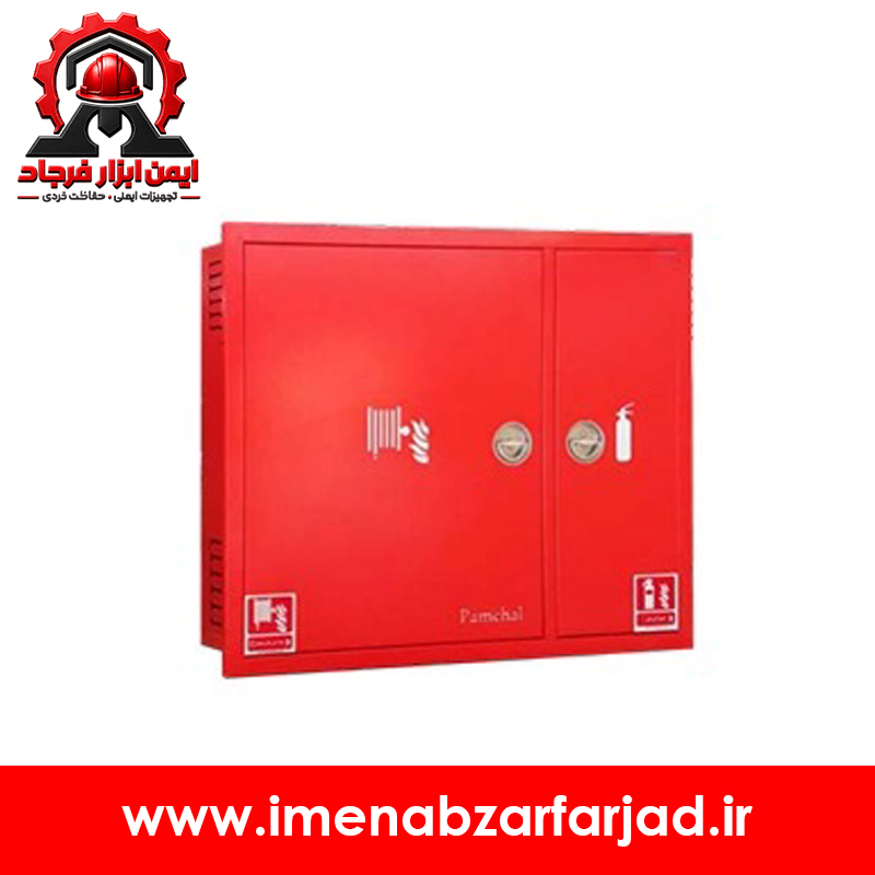 جعبه آتش نشانی دوکابین فولادی مخصوص هوزریل 10 متری